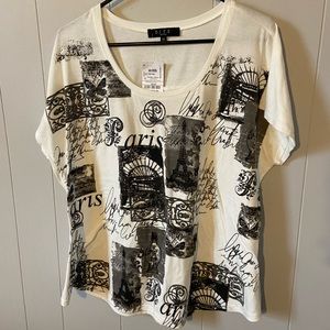 White and black Paris shirt
